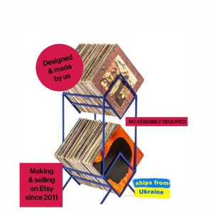 Premium Quality Hand Welded Two Tier Vinyl Record Stand "2Romb" - Atelier Article