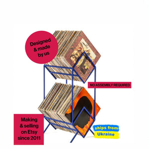 Premium Quality Hand Welded Two Tier Vinyl Record Stand "2Romb" - Atelier Article