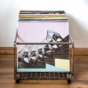Premium Quality Vinyl Record Crate on Soft Rubberised Rotating Wheels - Atelier Article
