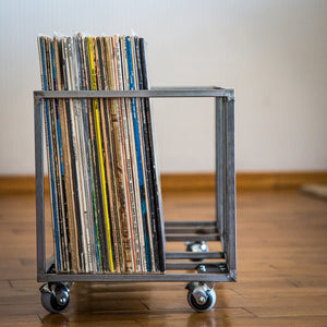 Premium Quality Wide Vinyl Record Crate "Twins" on Wheels - Atelier Article