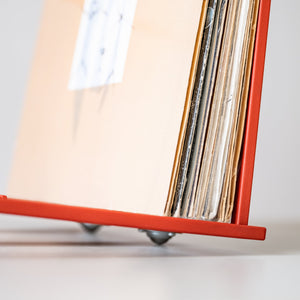 Red Sticks Vinyl Record Crate – Minimalist Metal LP Storage with Wheels - Atelier Article