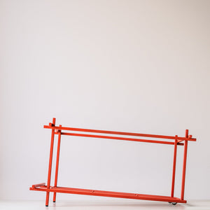 Red Sticks Vinyl Record Crate – Minimalist Metal LP Storage with Wheels - Atelier Article