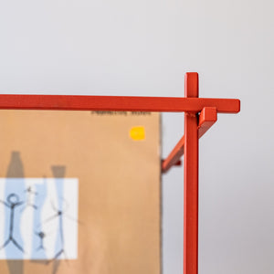 Red Sticks Vinyl Record Crate – Minimalist Metal LP Storage with Wheels - Atelier Article