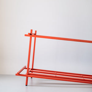 Red Sticks Vinyl Record Crate – Minimalist Metal LP Storage with Wheels - Atelier Article