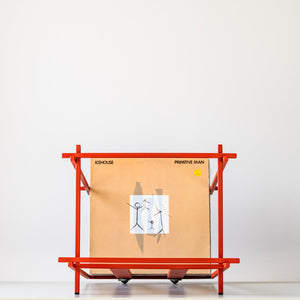 Red Sticks Vinyl Record Crate – Minimalist Metal LP Storage with Wheels - Atelier Article