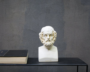 Single Plaster Bust of Homer Bookend - Classic Home Decor and Functional Shelf Accessory - Atelier Article