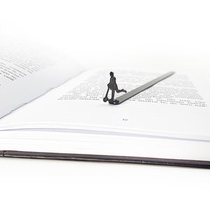 Skater Gentleman Metal Bookmark – Minimalist Silhouette for Modern Readers - Atelier Article