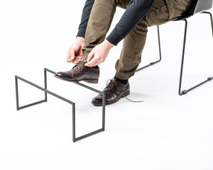 Skinny Black Metal Shoe Rack - Hand Welded Shoe Storage for Stylish Home - Atelier Article