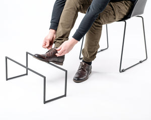 Skinny Black Metal Shoe Rack - Hand Welded Shoe Storage for Stylish Home - Atelier Article