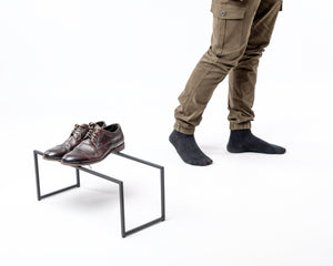 Skinny Black Metal Shoe Rack - Hand Welded Shoe Storage for Stylish Home - Atelier Article