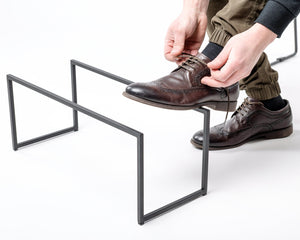 Skinny Black Metal Shoe Rack - Hand Welded Shoe Storage for Stylish Home - Atelier Article