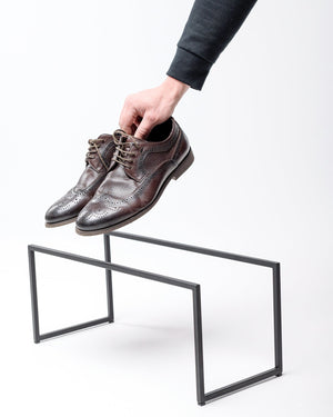 Skinny Black Metal Shoe Rack - Hand Welded Shoe Storage for Stylish Home - Atelier Article