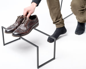 Skinny Black Metal Shoe Rack - Hand Welded Shoe Storage for Stylish Home - Atelier Article