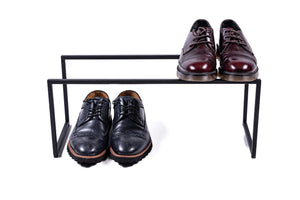 Skinny Black Metal Shoe Rack - Hand Welded Shoe Storage for Stylish Home - Atelier Article