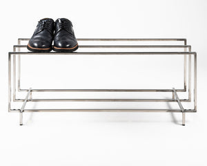 Stylish and Functional Stainless Steel Shoe Rack for Entryway Organization - Atelier Article