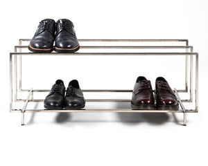 Stylish and Functional Stainless Steel Shoe Rack for Entryway Organization - Atelier Article