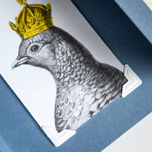 Unique Premium Quality Handmade Paper Bookmark "Pigeon Queen and The Moon". - Atelier Article