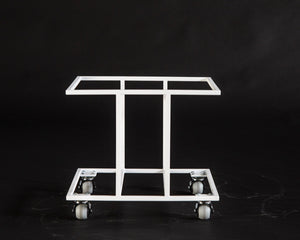 White Metal Crate for Vinyl Records on Wheels - Atelier Article