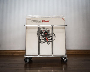 Compact Metal Crate for LP Records on Wheels - Atelier Article