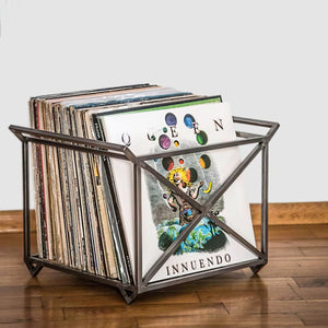 Premium Quality Hand-welded Vinyl Record Metal Crate With Handles. - Atelier Article
