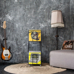 Premium Quality Hand-welded, Vinyl Record Storage, Mobile Double Deck LP Record Cart on Rubber Wheels - Atelier Article