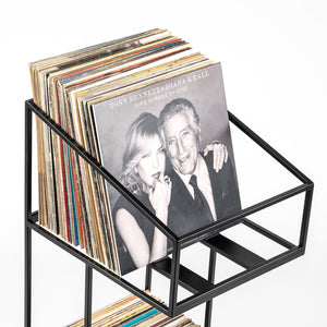 Vinyl Record Storage, Double Deck Shopping Cart Style Mobile Record Stand. - Atelier Article
