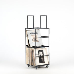 Premium Quality Hand-welded, Triple Deck LP Album Mobile Cart, New Improved Model, Holds 180-360 LP Records - Atelier Article