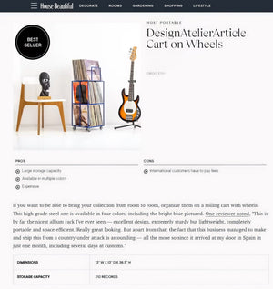 Premium Quality Hand-welded, Triple Deck LP Album Mobile Cart, New Improved Model, Holds 180-360 LP Records - Atelier Article