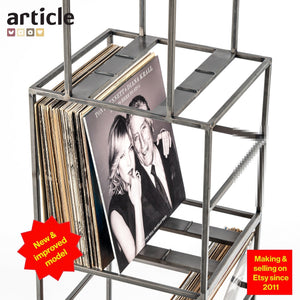 Premium Quality Hand-welded Triple Deck LP Album Mobile Cart, New Improved Model, Holds 180-360 LP Records - Atelier Article