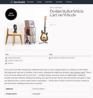 Premium Quality Hand-welded Vinyl Record Storage, Triple Deck LP Album Mobile Stand - Atelier Article