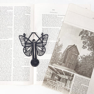 Witch Hour Metal Bookmark – Midnight Sorcery with Art Deco Wings - Atelier Article