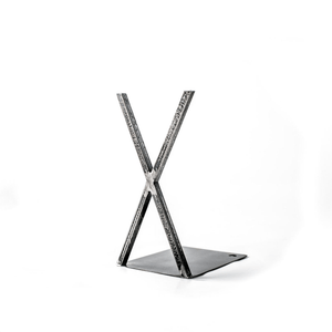 X - Shaped Steel Bookends – Sculptural Minimalism in Hand - Forged Metal - Atelier Article