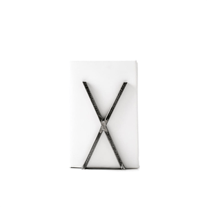 X - Shaped Steel Bookends – Sculptural Minimalism in Hand - Forged Metal - Atelier Article