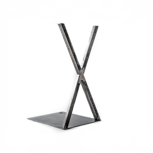 X - Shaped Steel Bookends – Sculptural Minimalism in Hand - Forged Metal - Atelier Article