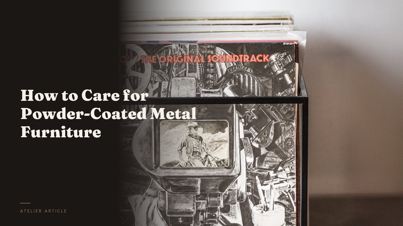 Powder-coated steel vinyl furniture in an interior — care guide