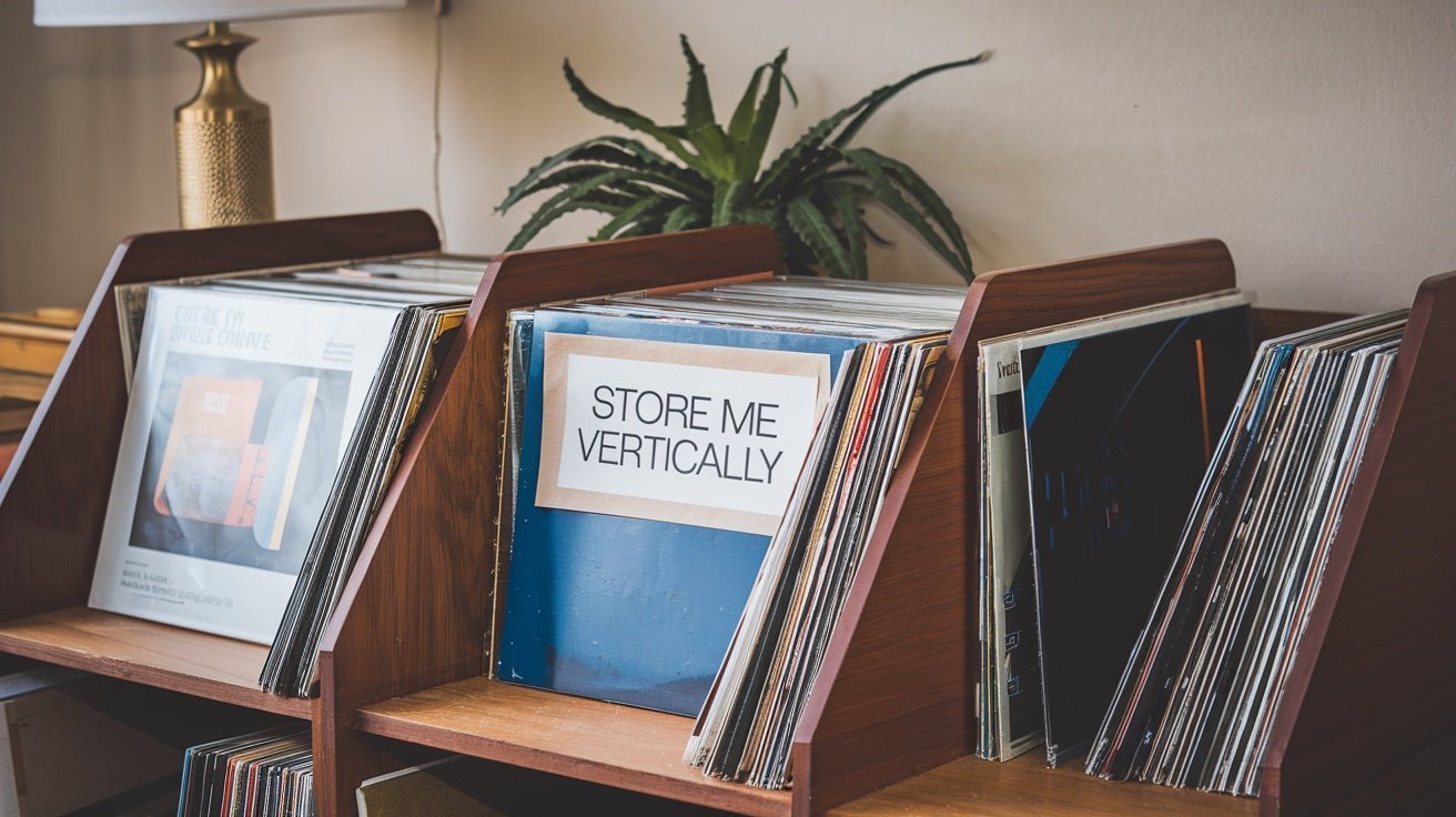 Practical vinyl record storage in a modern interior