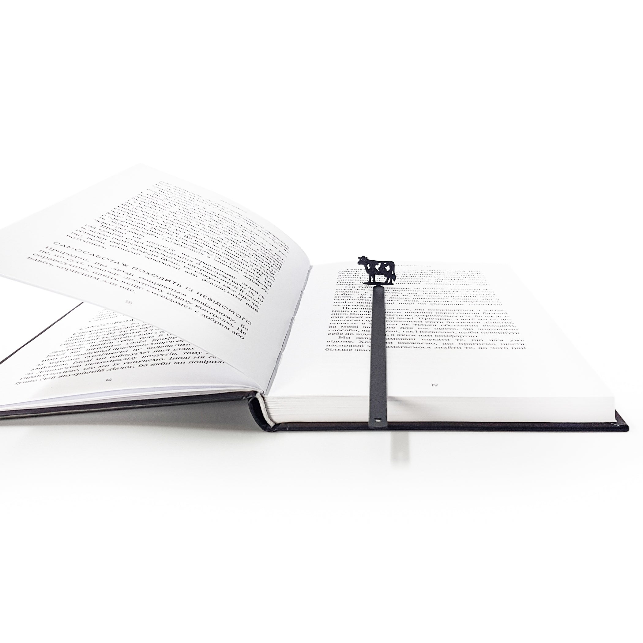 Cow bookmark and wooden gift block packaging together, Reading is good for you engraved