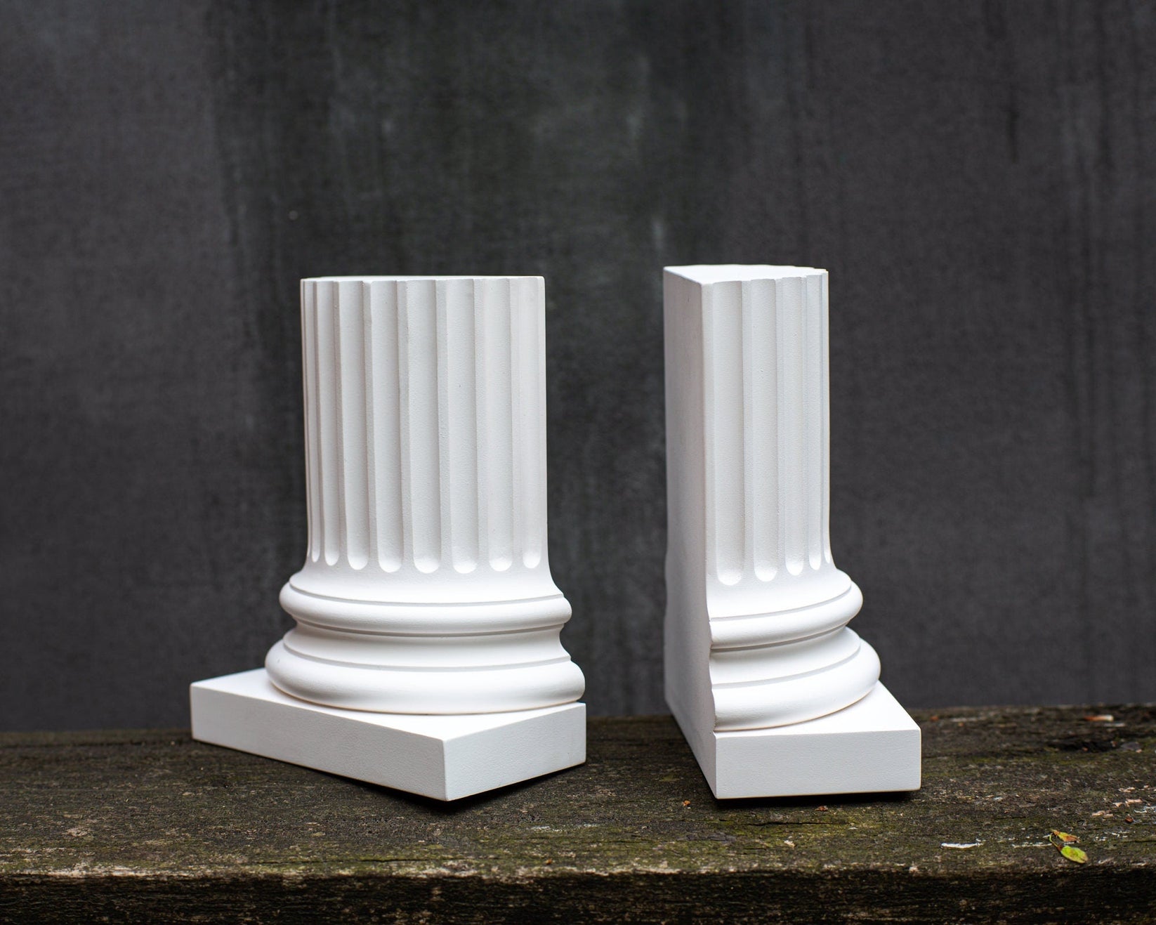 Architectural Neoclassical Style Plaster Pillar Bookends - Atelier Article