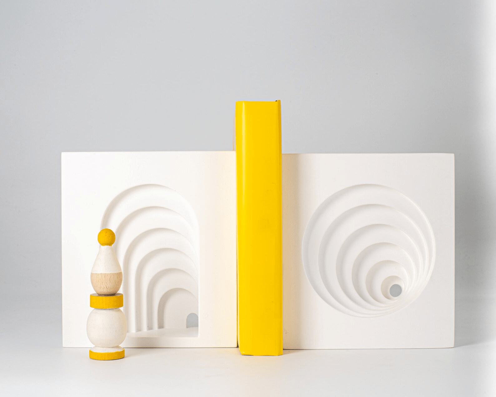 Architectural Plaster Bookends – Minimalist Sculptural Design - Atelier Article