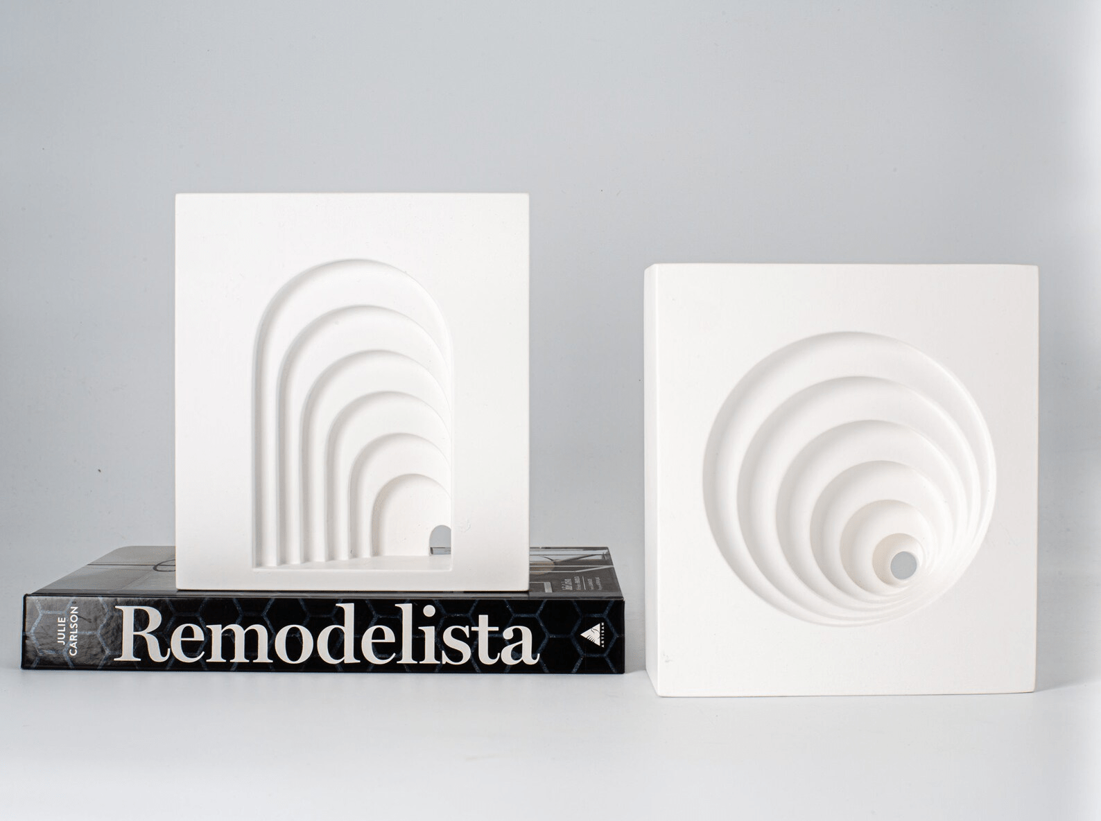 Architectural Plaster Bookends – Minimalist Sculptural Design - Atelier Article