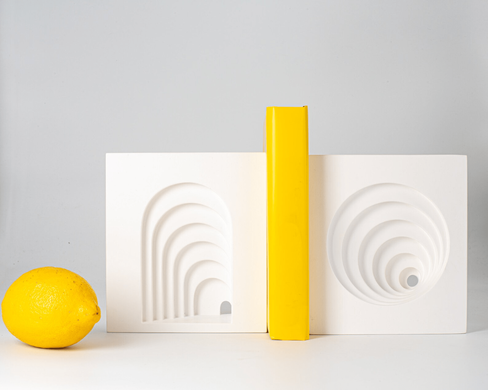 Architectural Plaster Bookends – Minimalist Sculptural Design - Atelier Article