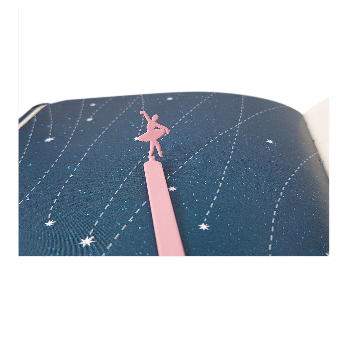 Ballet Dancer metal bookmark in red on a coloured background