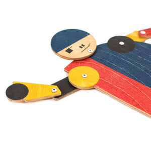 wooden acrobat toy bauhaus articulated figure detail