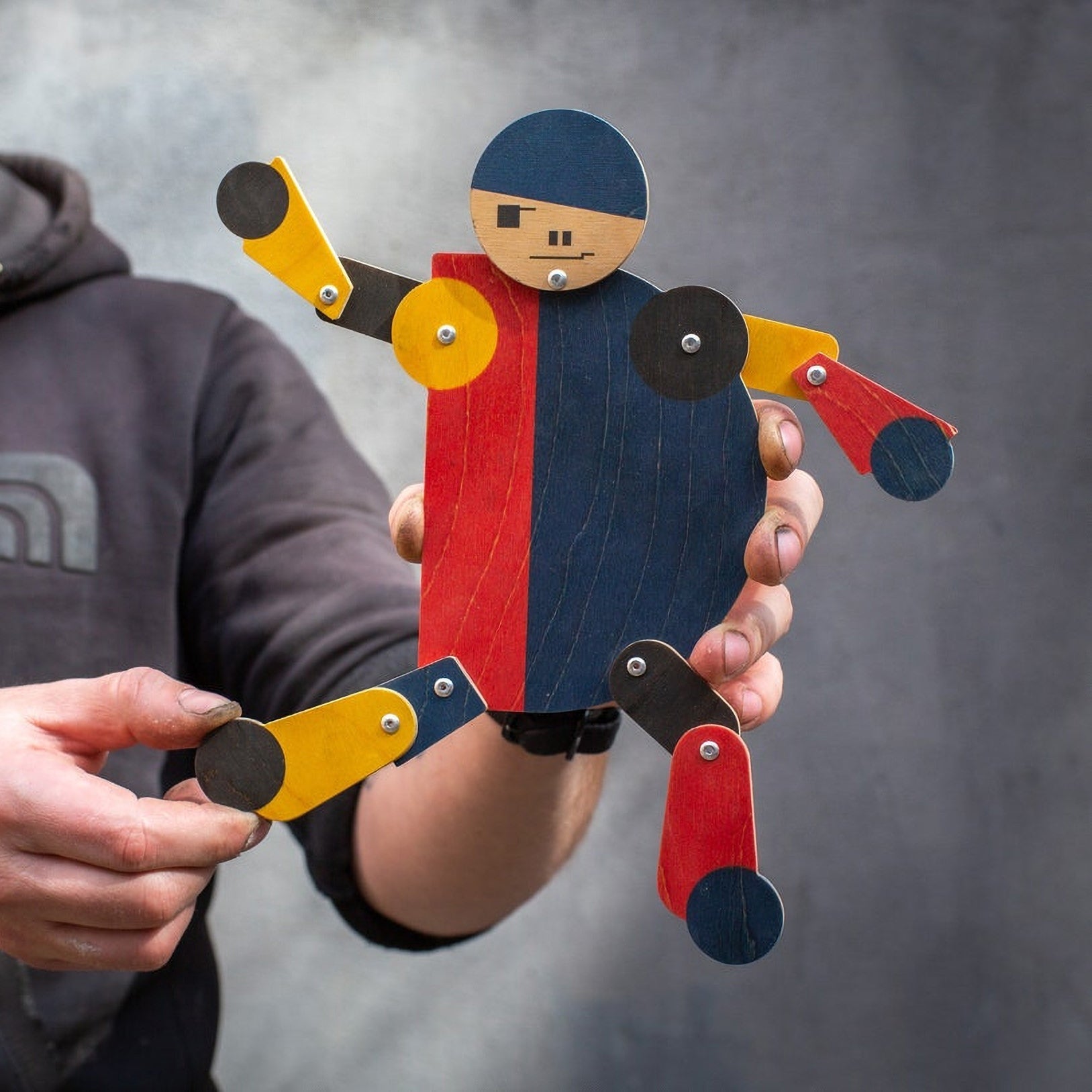 wooden acrobat toy bauhaus articulated figure movable joints