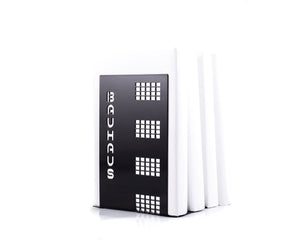 Bauhaus Metal Bookends – laser-cut powder-coated steel, photo 1
