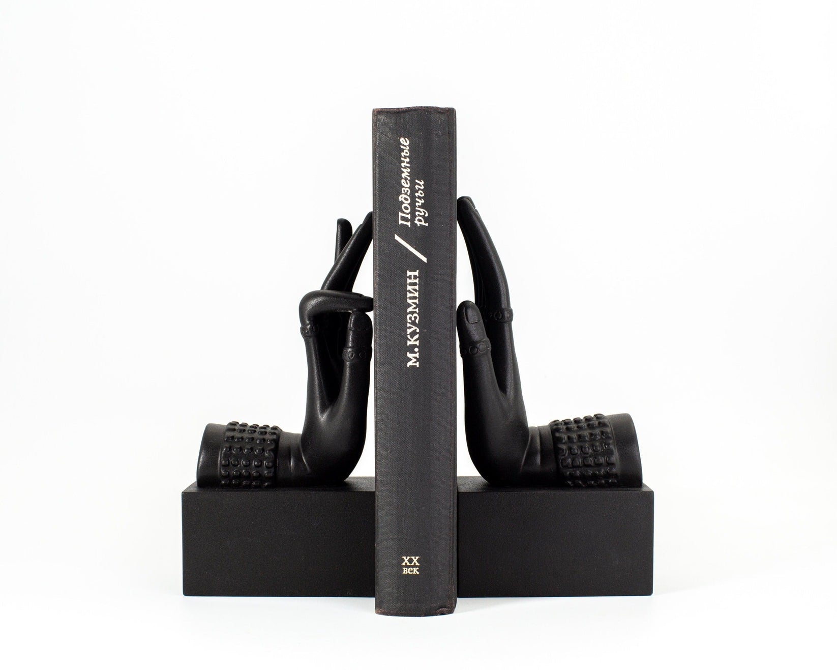 Black Plaster Bookends Buddha Hands - Atelier Article
