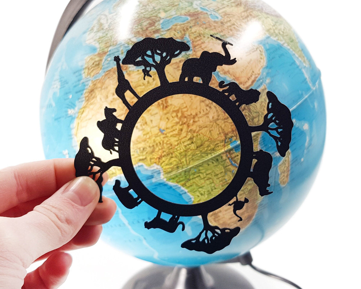 Africa Map metal bookmark against a coloured backdrop