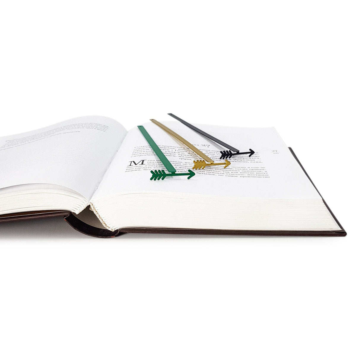 Arrow metal bookmark shown together with other bookmarks from the range