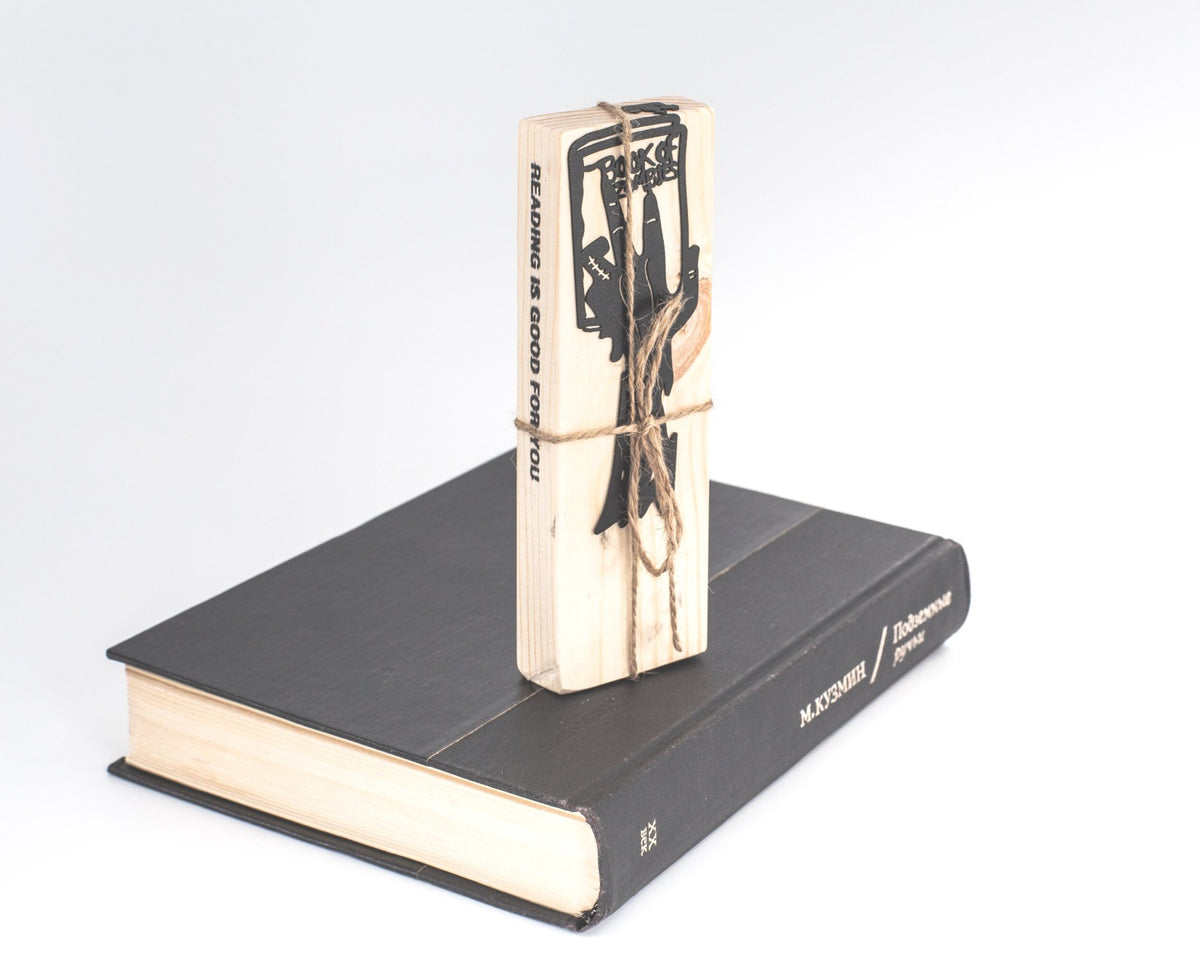 Book of Zombies metal bookmark — bookmark standing upright on closed book