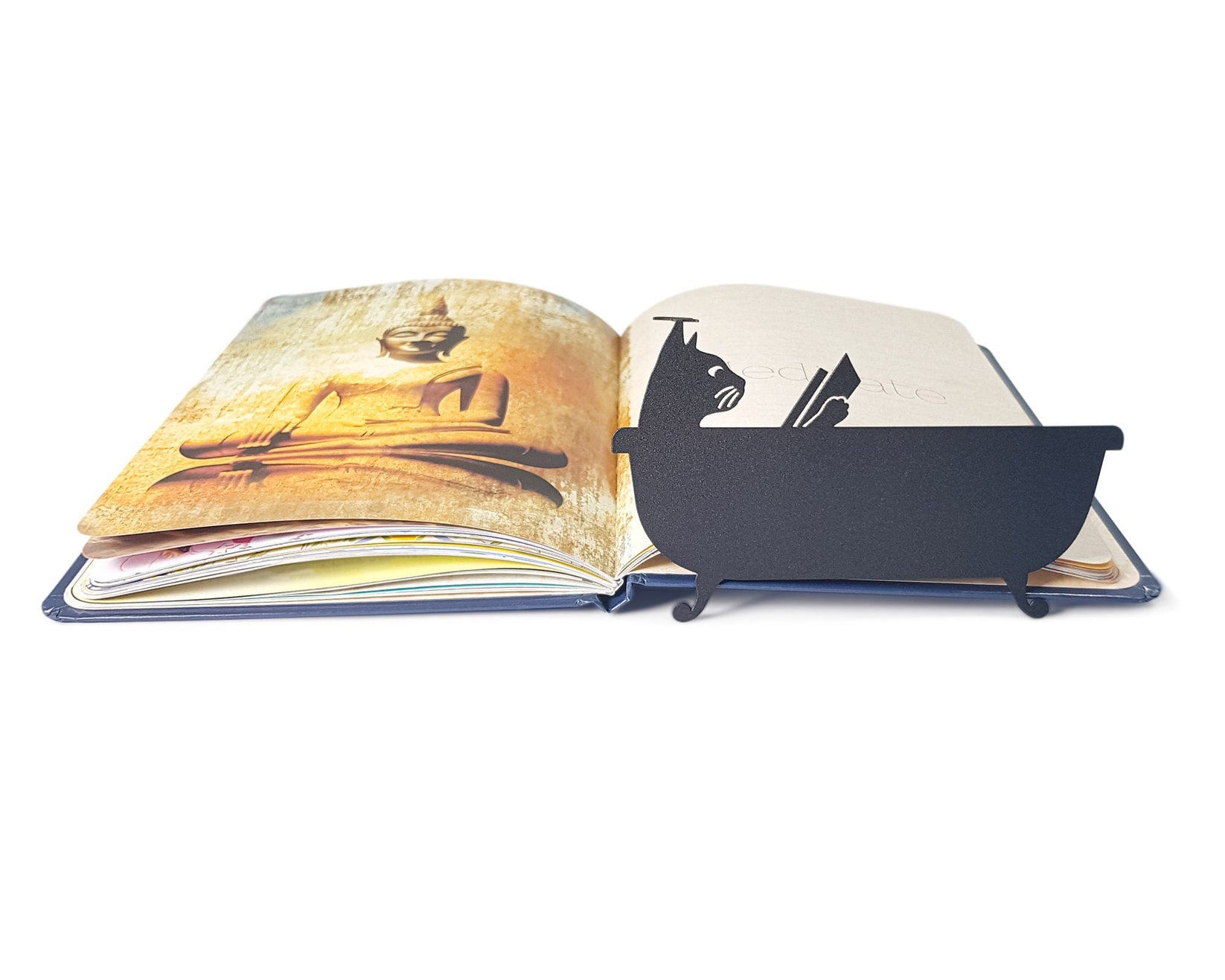 Bookmark "Cat Reading in the Tub". - Atelier Article
